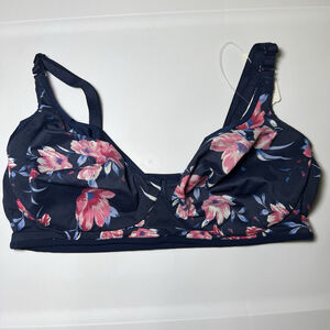 Soma Embraceable Reversible Bralette Fond Floral Mini Navy S Wireless Lounge Bra